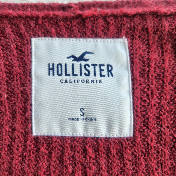 Hollister Red Knit Cardigan - Size small - Picture 8 of 9